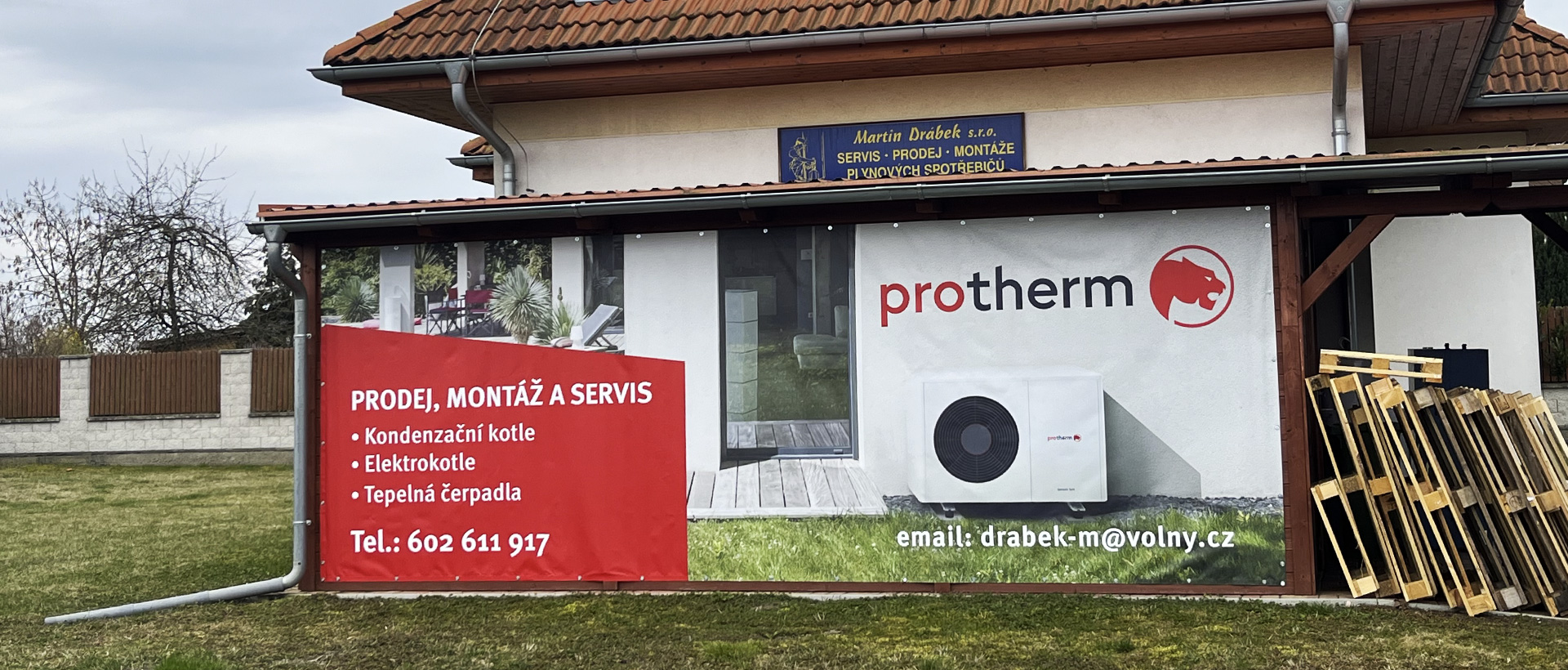 Provozovna společnosti Martin Drábek s.r.o. — prodej, montáž a servis